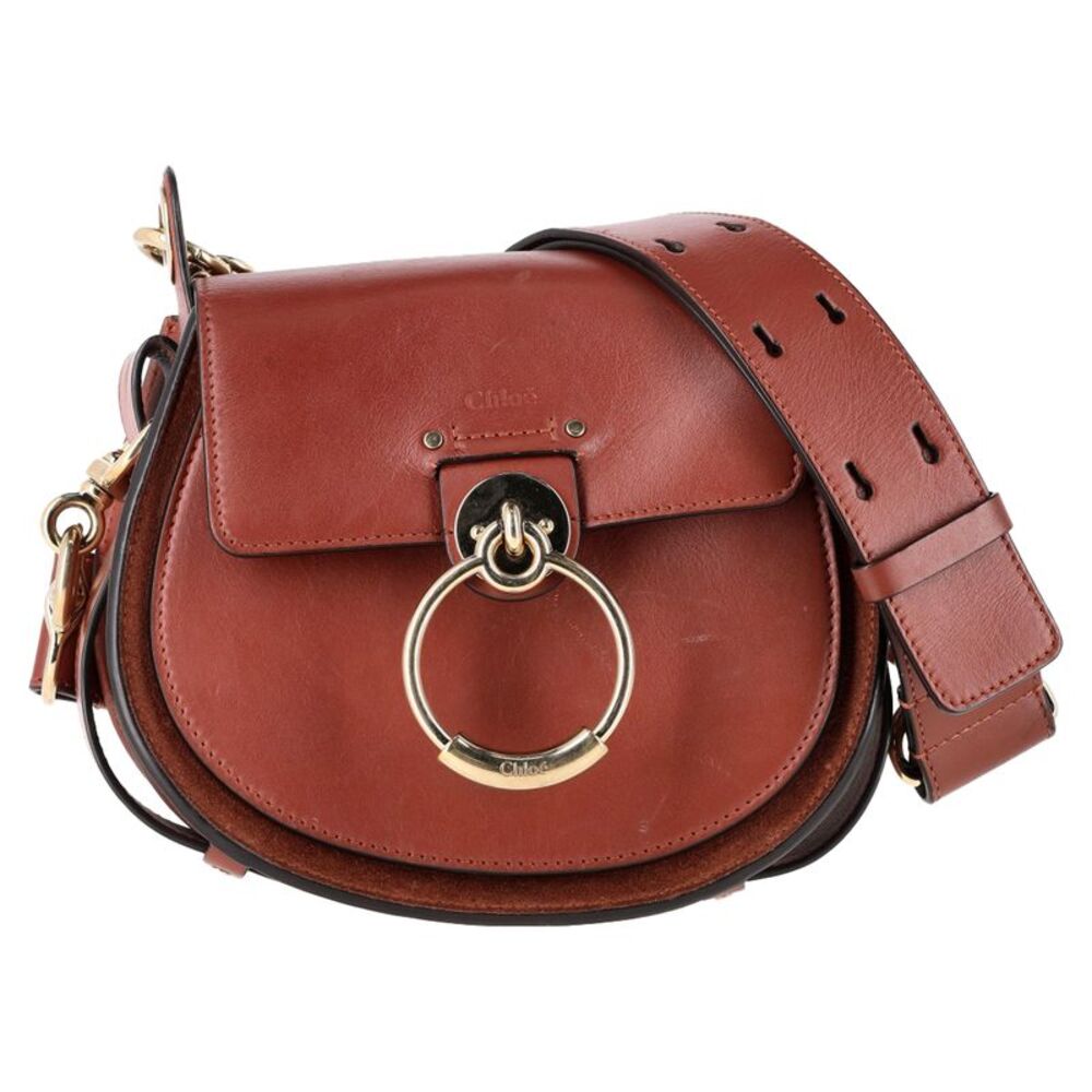 Chloé Small Tess Shoulder Bag in Brown Calfskin Leather